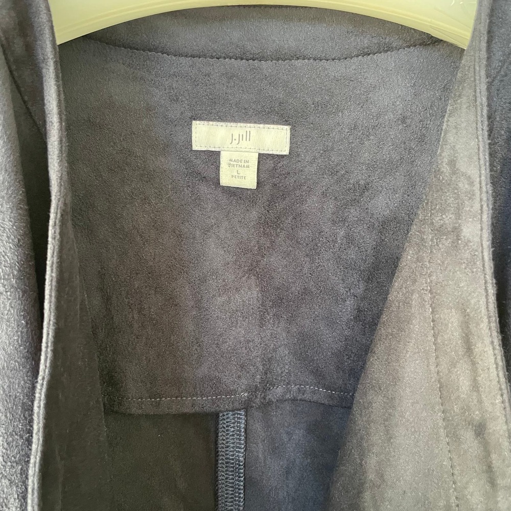 J. Jill Size L Navy Blue Super soft Faux suede jacket - Picture 9 of 11